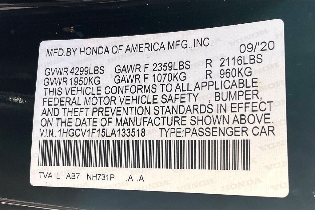 2020 Honda Accord LX