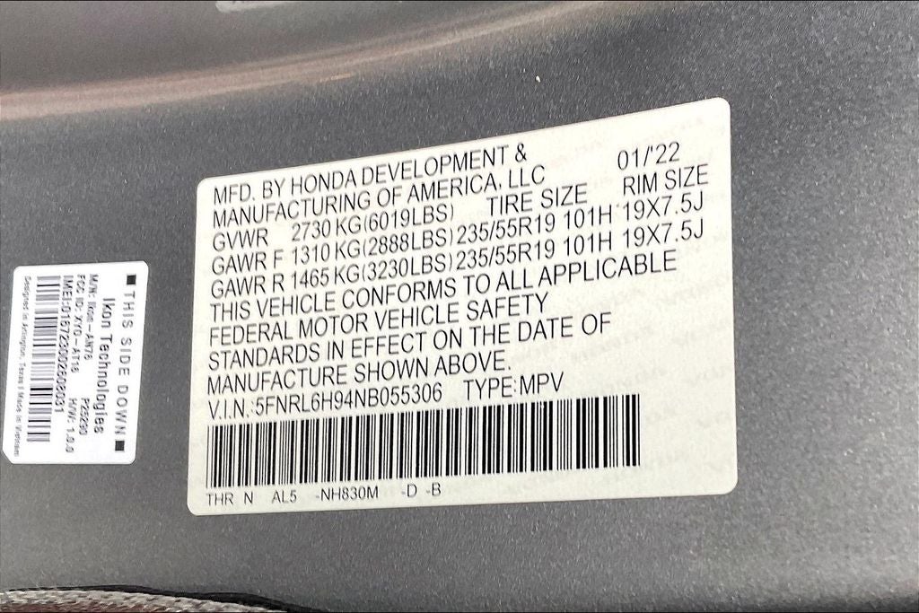 2022 Honda Odyssey Elite