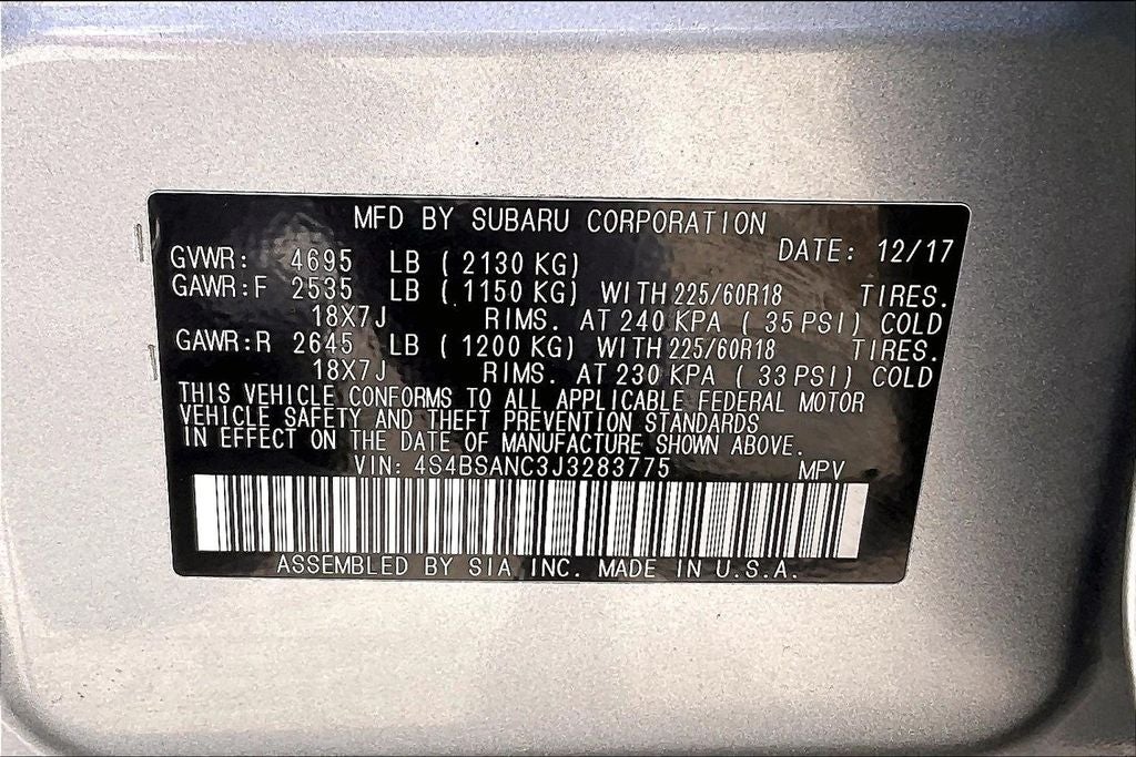 2018 Subaru Outback 2.5i Limited