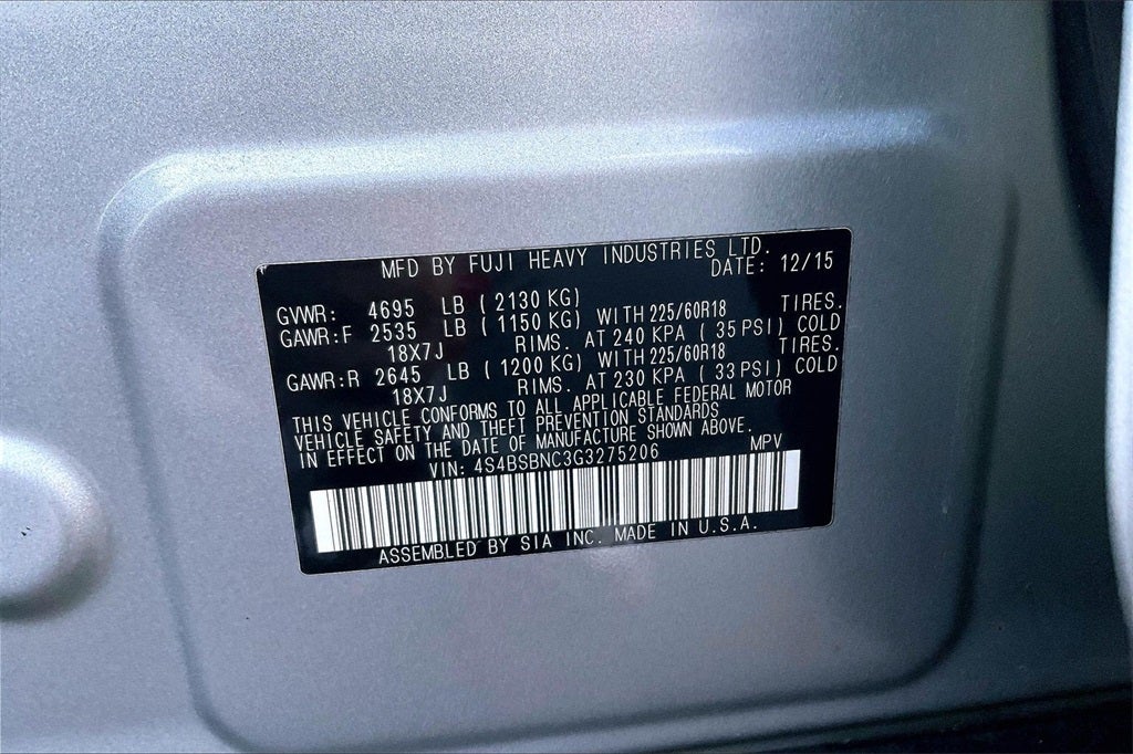 2016 Subaru Outback 2.5i Limited