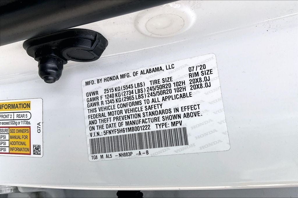 2021 Honda Pilot Touring 7 Passenger