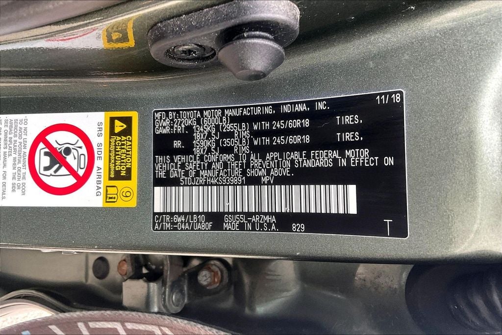 2019 Toyota Highlander SE