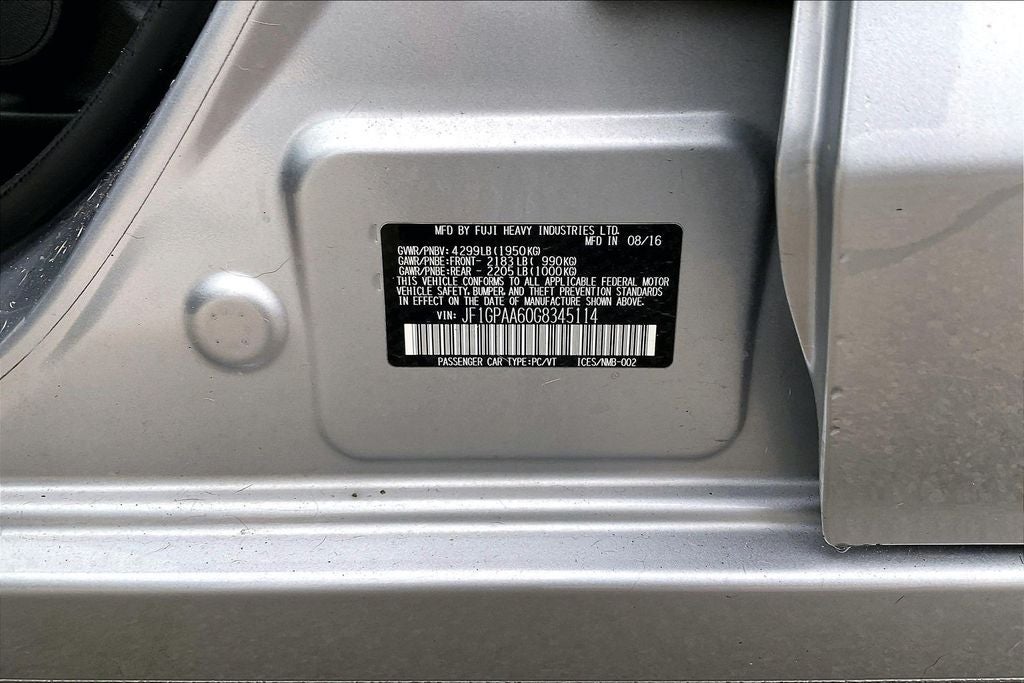 2016 Subaru Impreza 2.0i