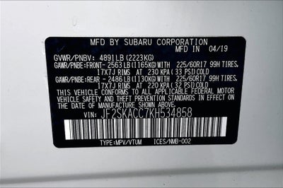 2019 Subaru Forester Base