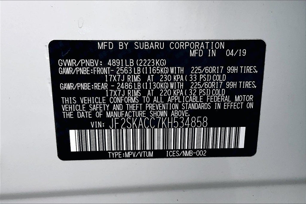 2019 Subaru Forester Base