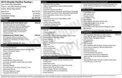 2019 Chrysler Pacifica Touring L