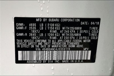 2018 Subaru Outback 2.5i Limited