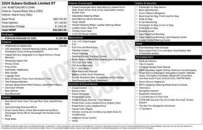 2024 Subaru Outback Limited XT