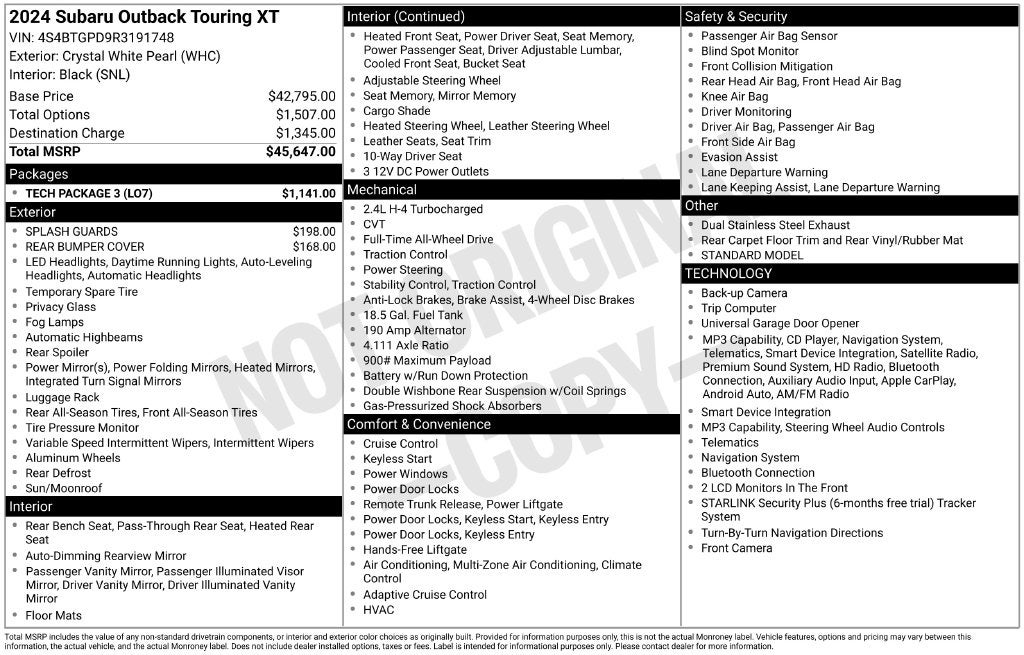 2024 Subaru Outback Touring XT