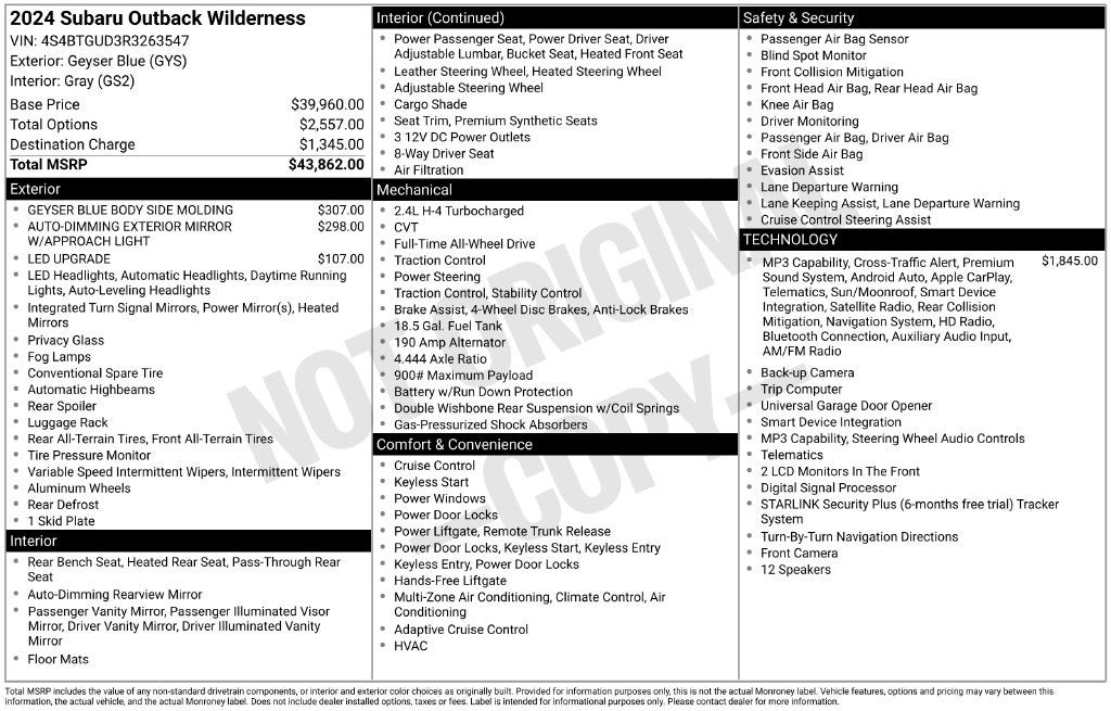 2024 Subaru Outback Wilderness