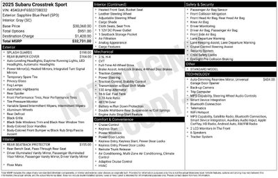 2025 Subaru Crosstrek Sport