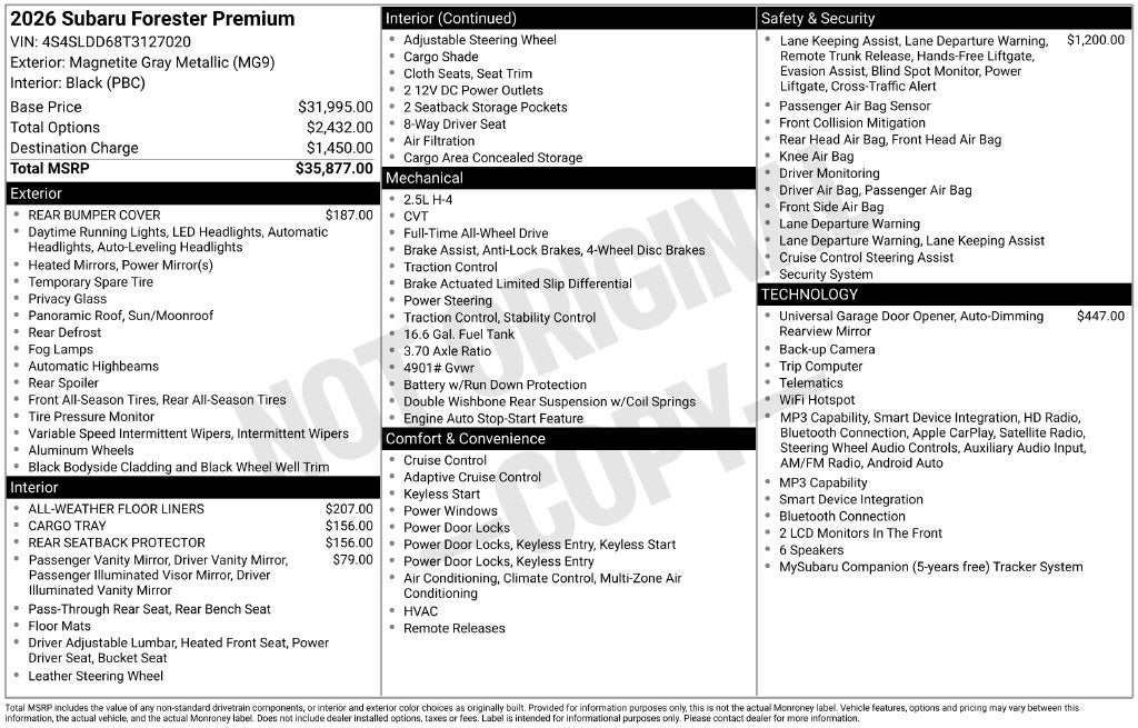 2026 Subaru Forester Premium