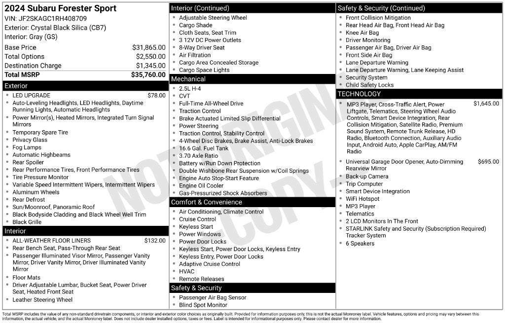 2024 Subaru Forester Sport