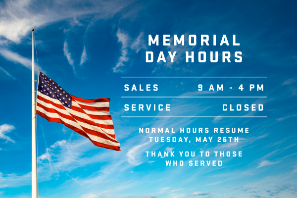 Memorial Day Hours